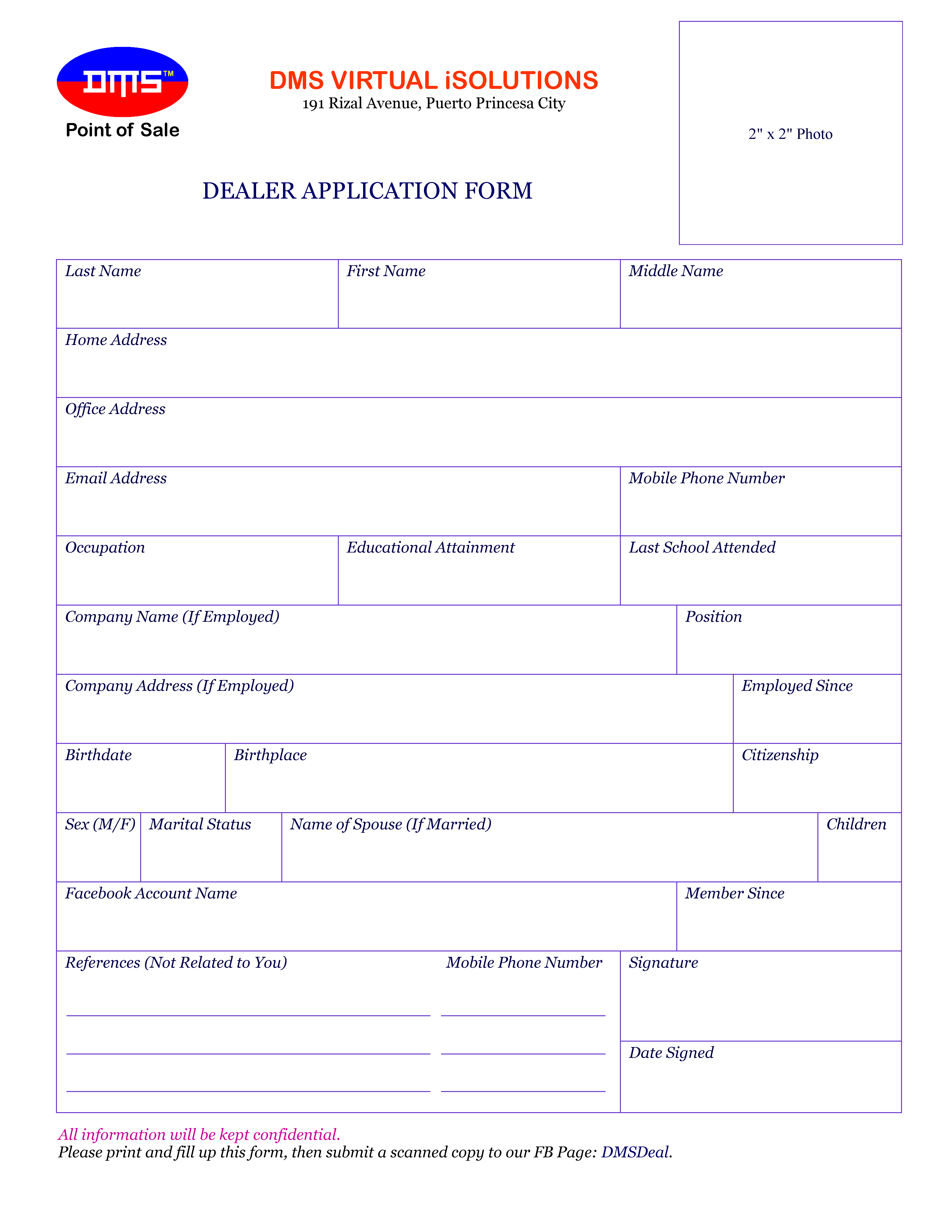 Dealer Application Form